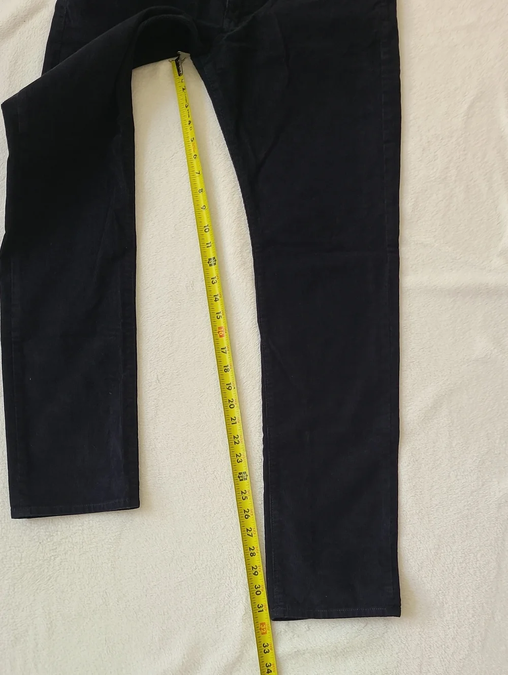 J. Crew Men's Sutton Navy Blue Slim Straight Corduroy Pants Jeans 33x32 Fall